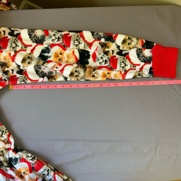 Tipsy Elves bodysuit adults large full zip cat christmas kitty one piece red - Picture 9 of 11